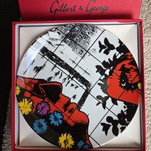 Giles & George Artistic Plate with Floral Design